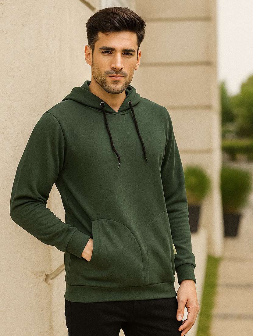 men solid long sleeve regular fit sweatshirt