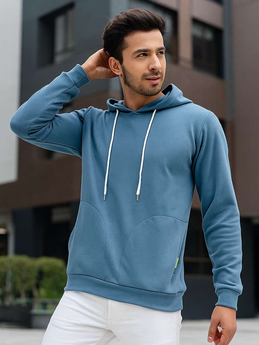 men solid long sleeve regular fit sweatshirt