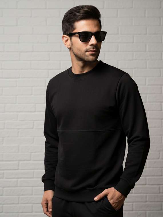 men solid long sleeve regular fit sweatshirt - 22228600 -  Standard Image - 2