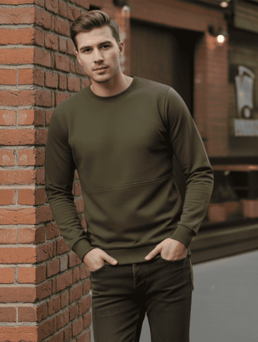 men solid long sleeve regular fit sweatshirt - 22228602 -  Standard Image - 2