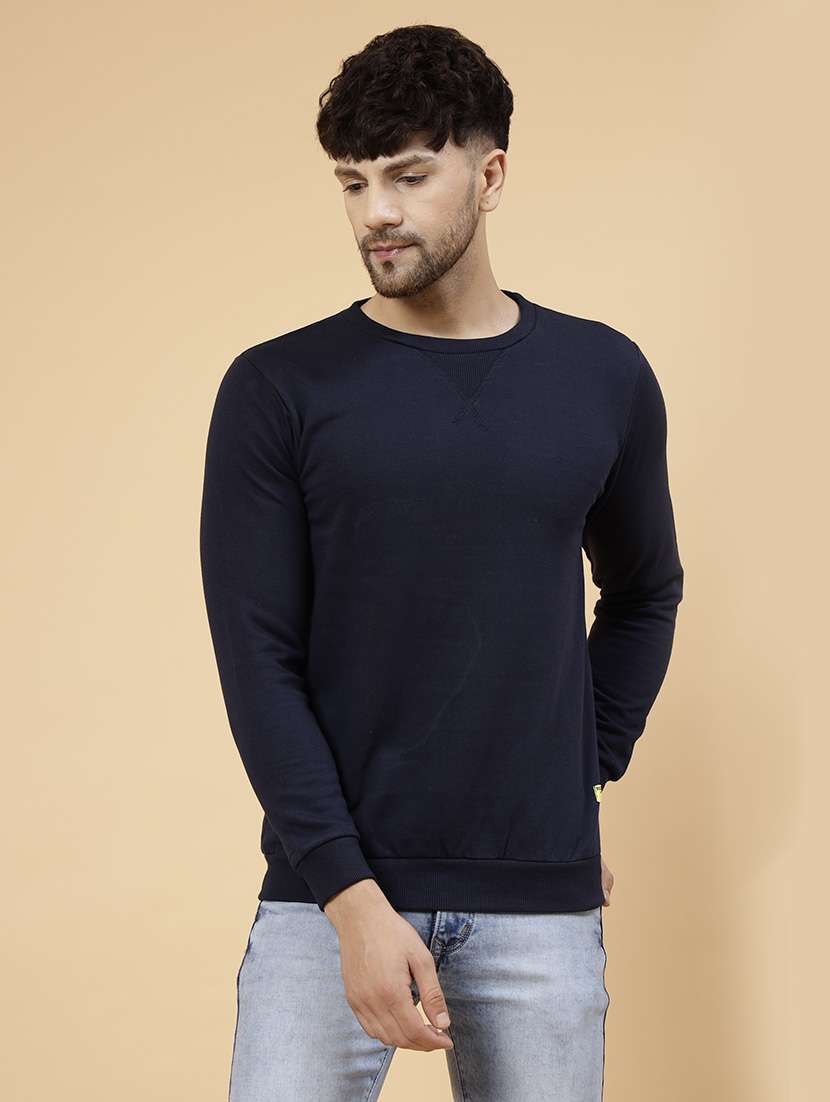 men solid long sleeve slim fit sweatshirt - 22228612 -  Standard Image - 2