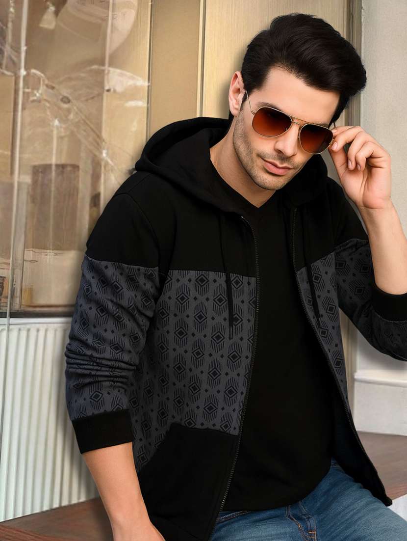 men color block long sleeve regular fit sweatshirt