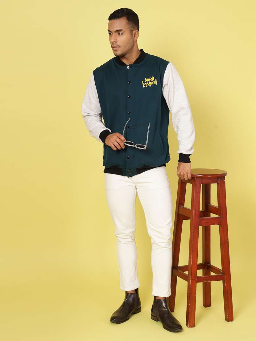 men color block henley neck varsity jacket - 22228676 -  Standard Image - 2
