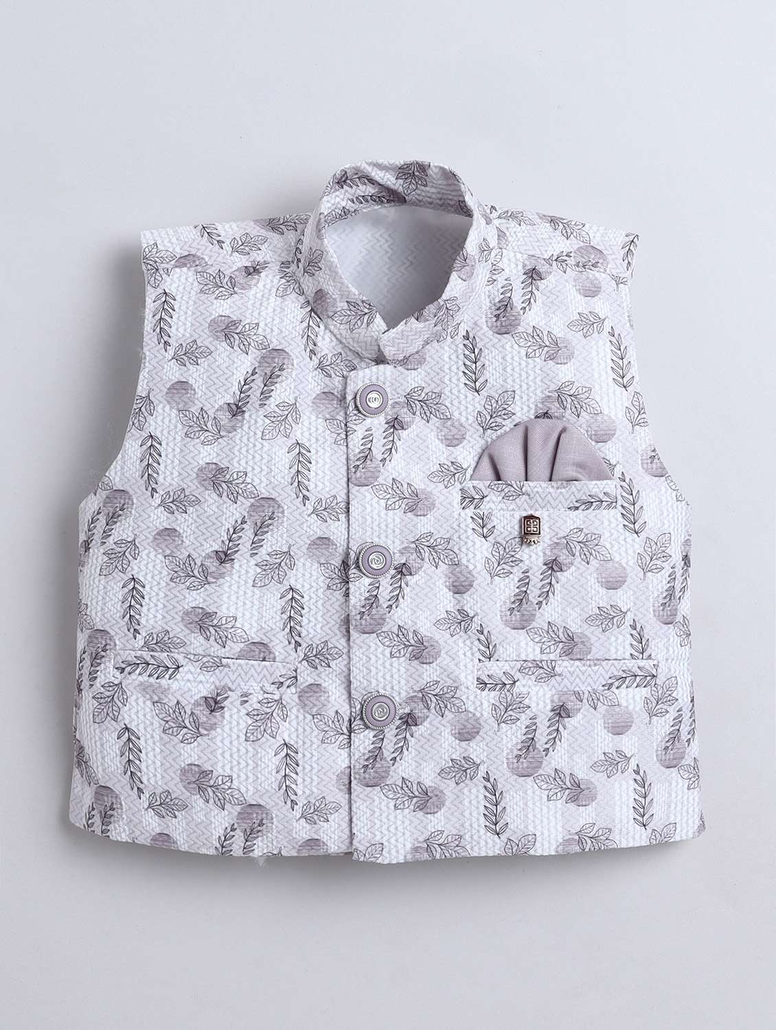 boys printed long sleeve sherwani set - 22228677 -  Standard Image - 2