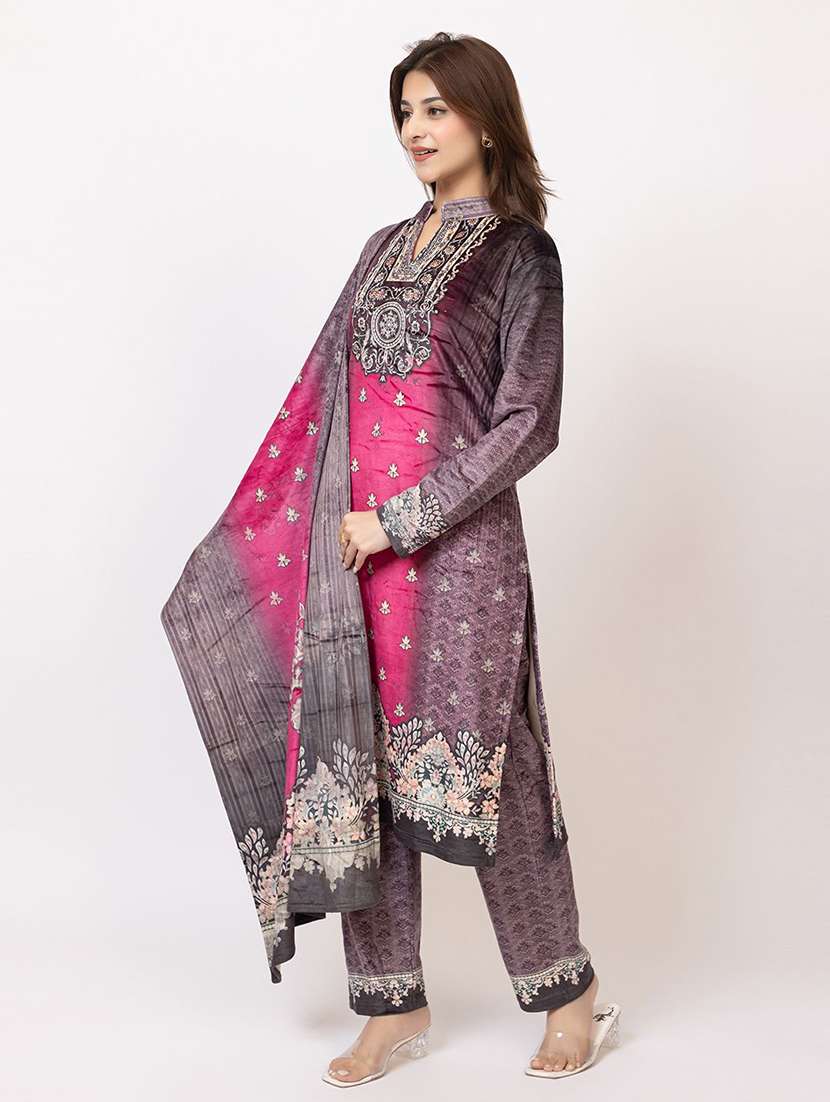 women printed long sleeve kurta pant with dupatta set - 22228682 -  Standard Image - 2