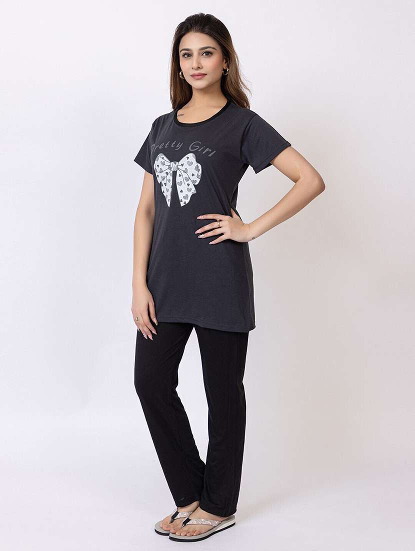 women printed nightwear pyjama set - 22228693 -  Standard Image - 2