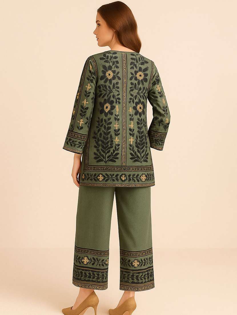 women self design long sleeve ethnic co-ord set - 22228696 -  Standard Image - 2