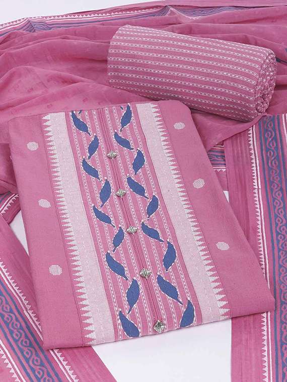 women self design unstitched suit set