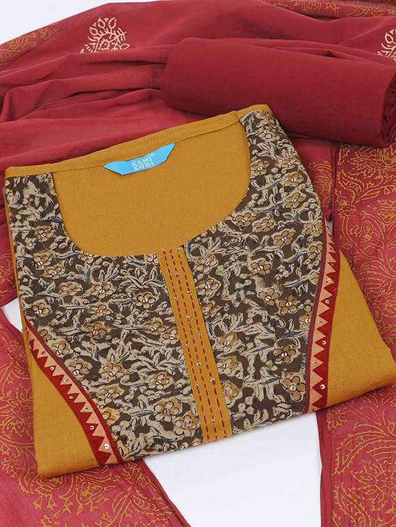 women printed unstitched suit set