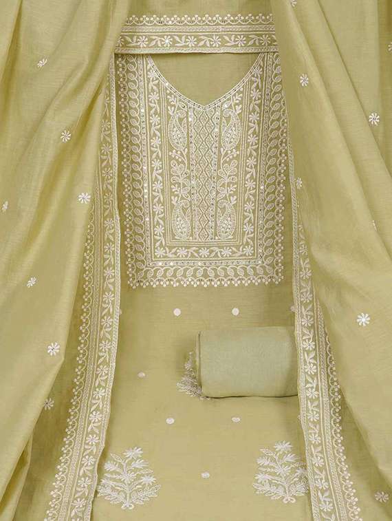 women solid with work embroidered unstitched suit set - 22228839 -  Standard Image - 2