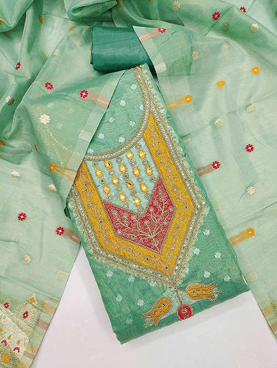 women self design embroidered unstitched suit set - 22228890 -  Standard Image - 2