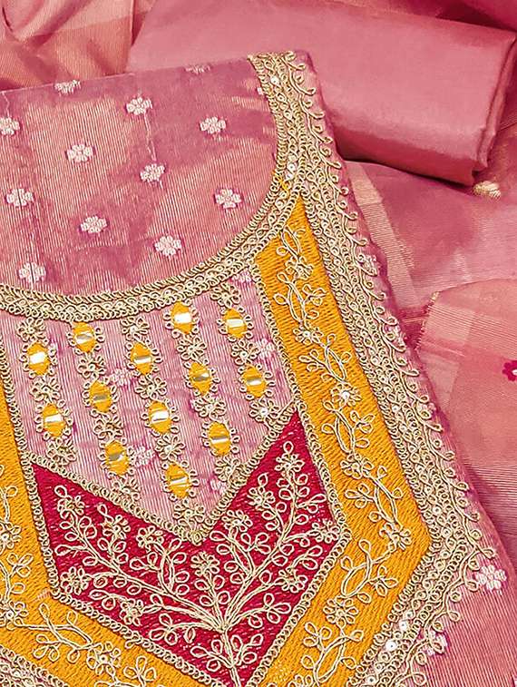 women self design embroidered unstitched suit set - 22228892 -  Standard Image - 2