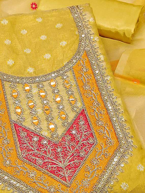 women self design embroidered unstitched suit set - 22228893 -  Standard Image - 2