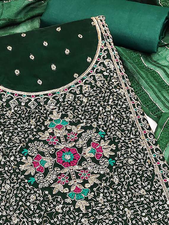women self design embroidered unstitched suit set - 22228894 -  Standard Image - 2