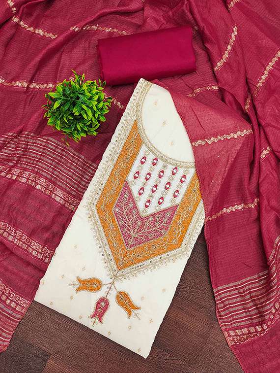 women self design embroidered unstitched suit set - 22228901 -  Standard Image - 2