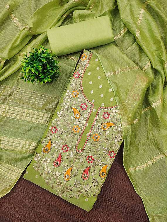 women self design embroidered unstitched suit set - 22228902 -  Standard Image - 2