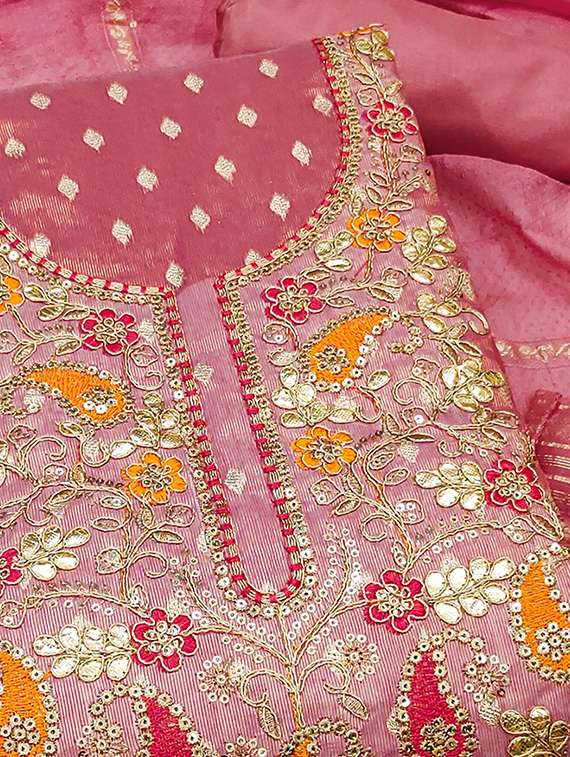 women self design embroidered unstitched suit set - 22228904 -  Standard Image - 2