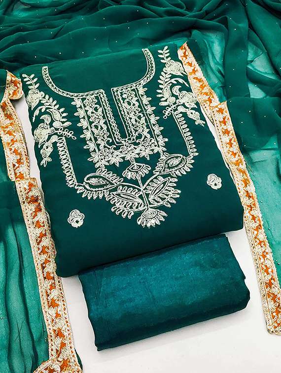 women solid with work embroidered unstitched suit set - 22228916 -  Standard Image - 2