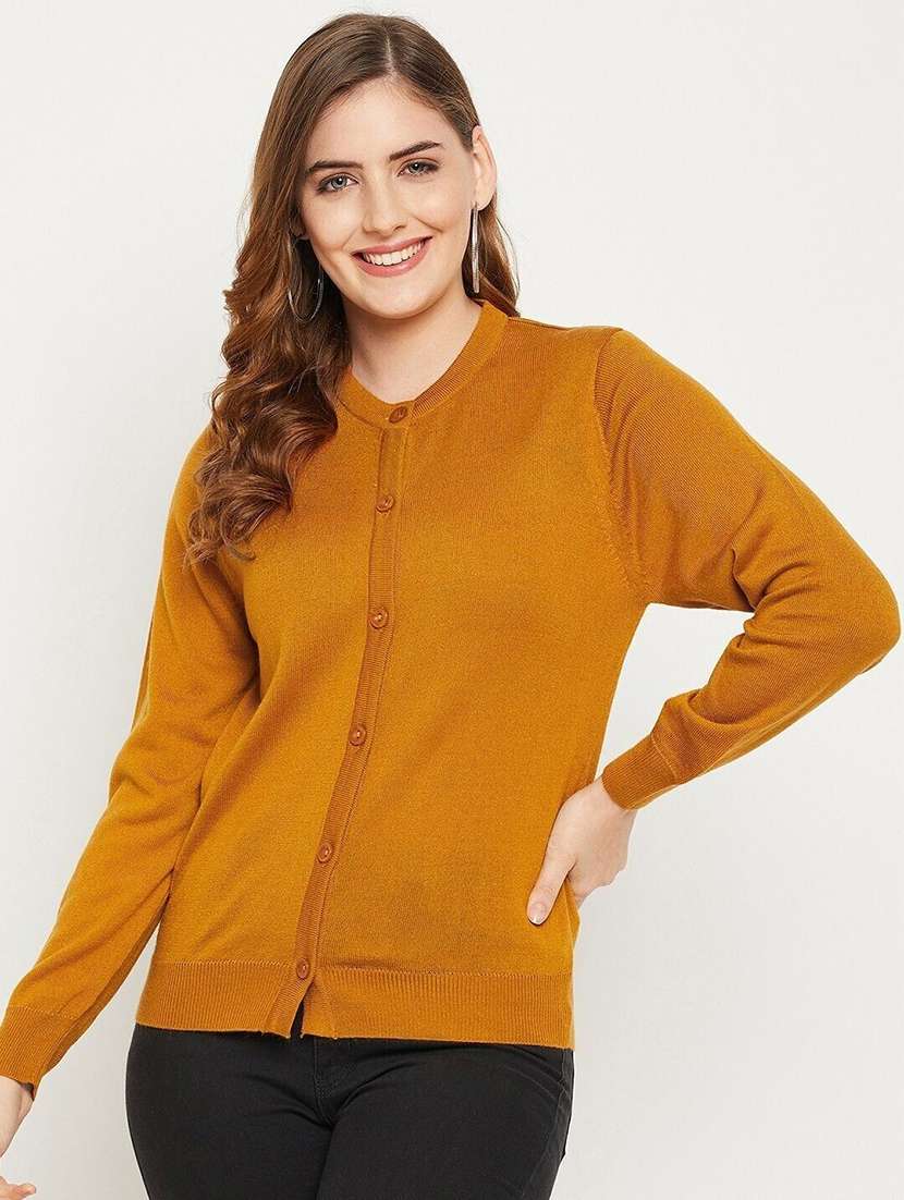 women solid long sleeve cardigan