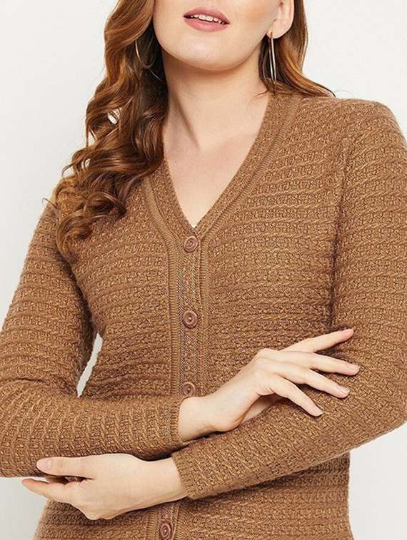 women self designed long sleeve cardigan - 22229083 -  Standard Image - 2