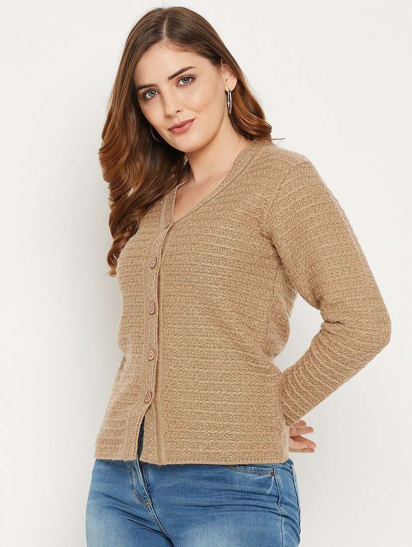 women self designed long sleeve cardigan - 22229089 -  Standard Image - 2