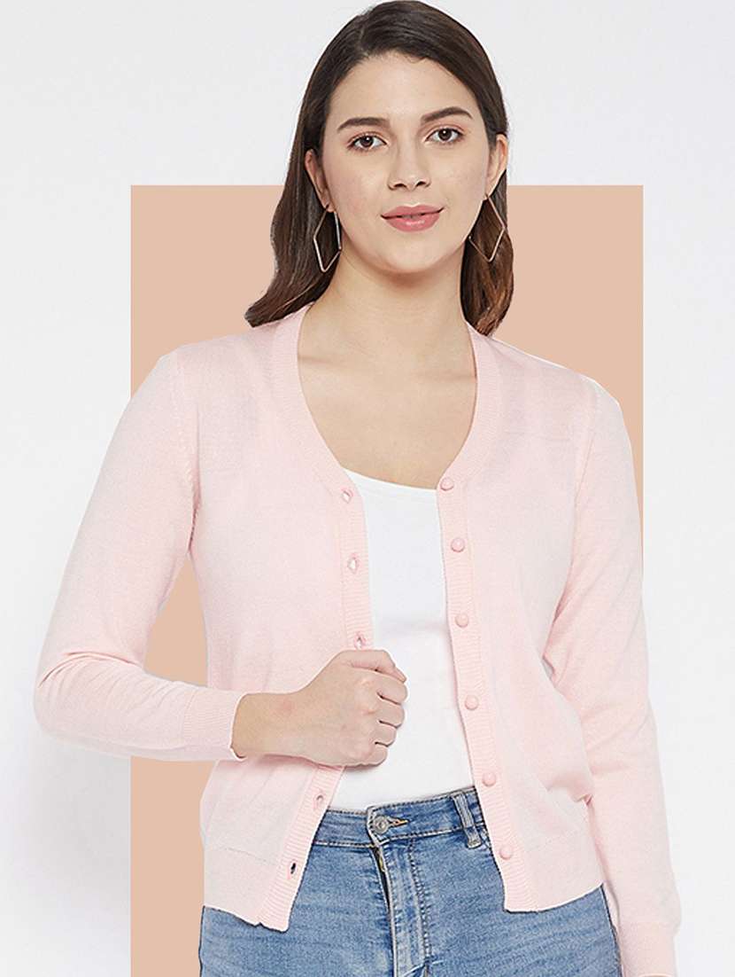 women solid long sleeve cardigan