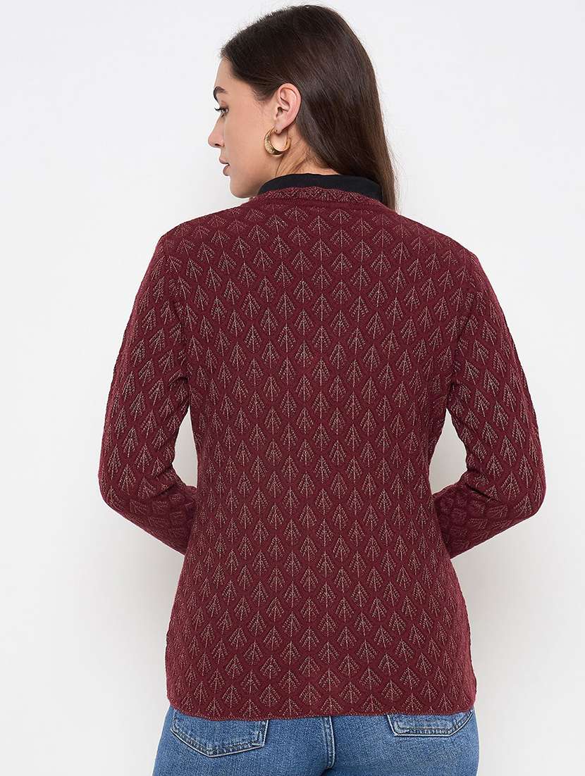 women self designed long sleeve cardigan - 22229446 -  Standard Image - 2