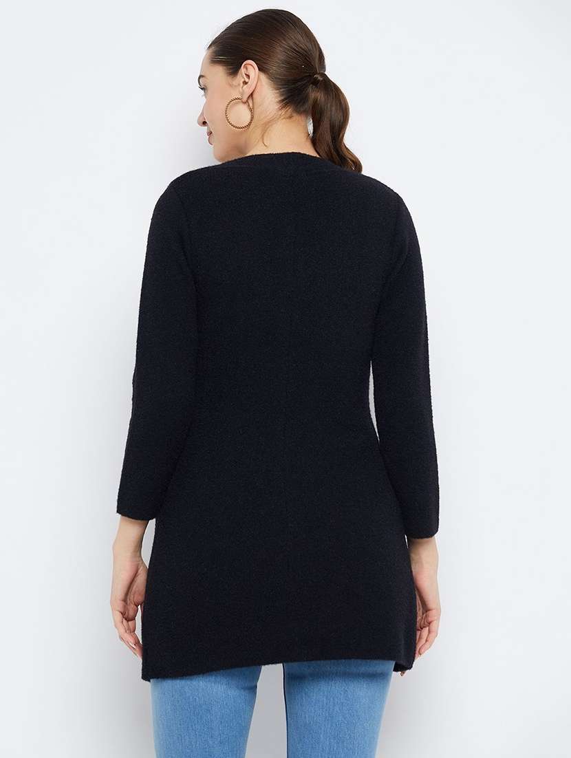 women solid long sleeve cardigan - 22229488 -  Standard Image - 2