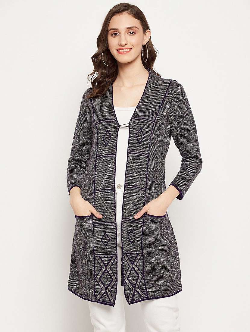 women self designed long sleeve cardigan