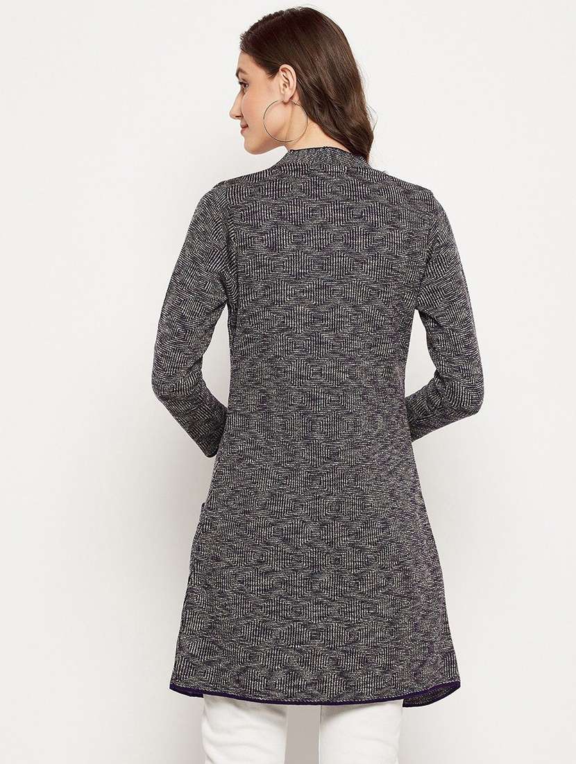 women self designed long sleeve cardigan - 22229501 -  Standard Image - 2