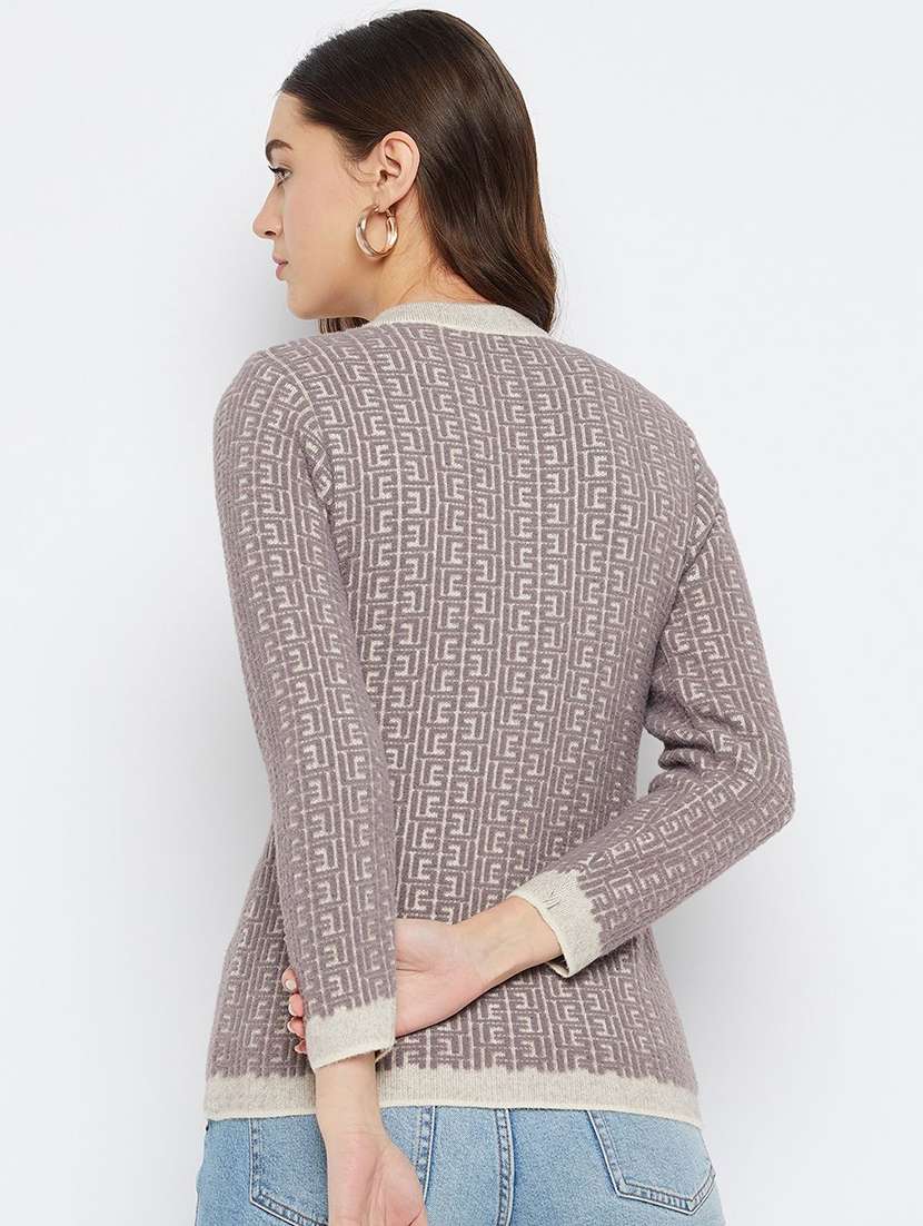 women self designed long sleeve cardigan - 22229555 -  Standard Image - 2