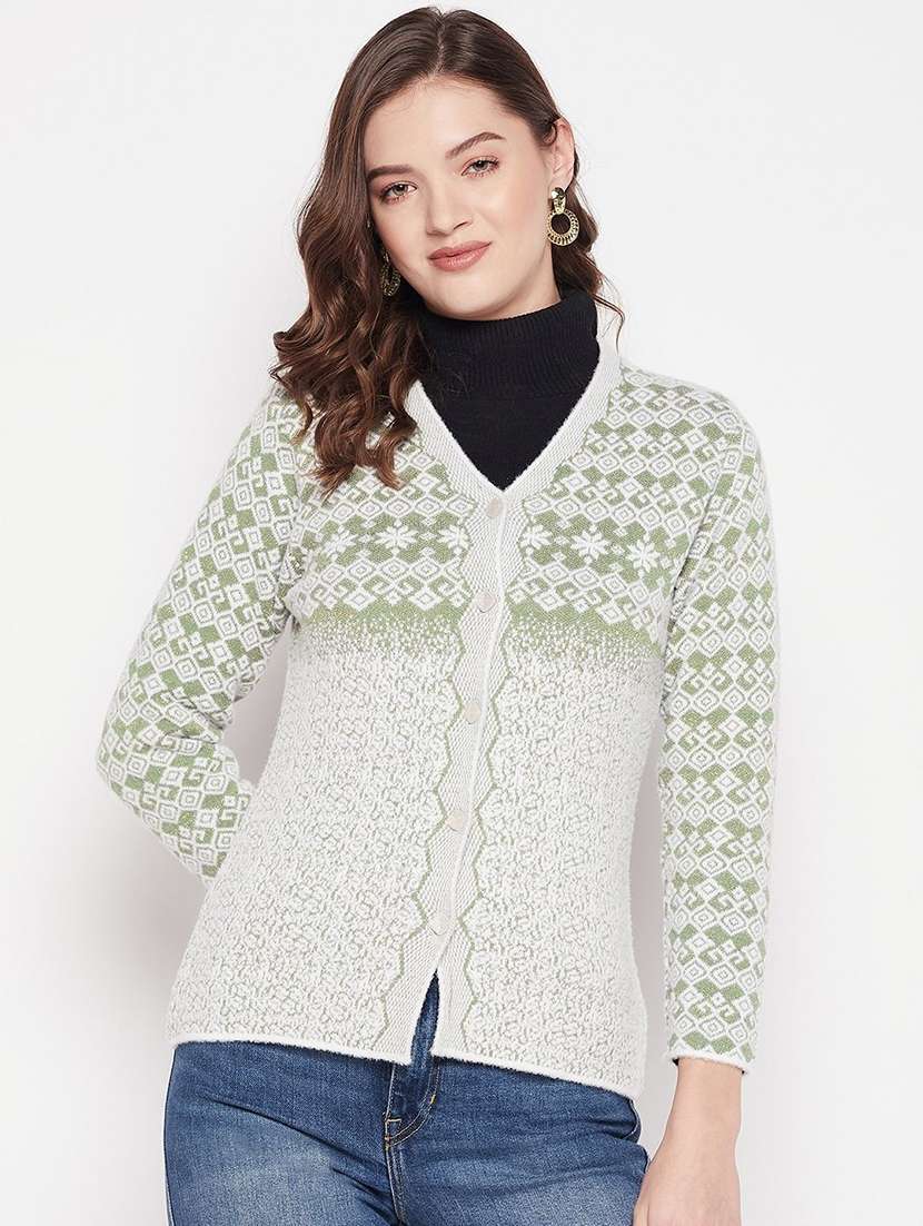 women self designed long sleeve cardigan