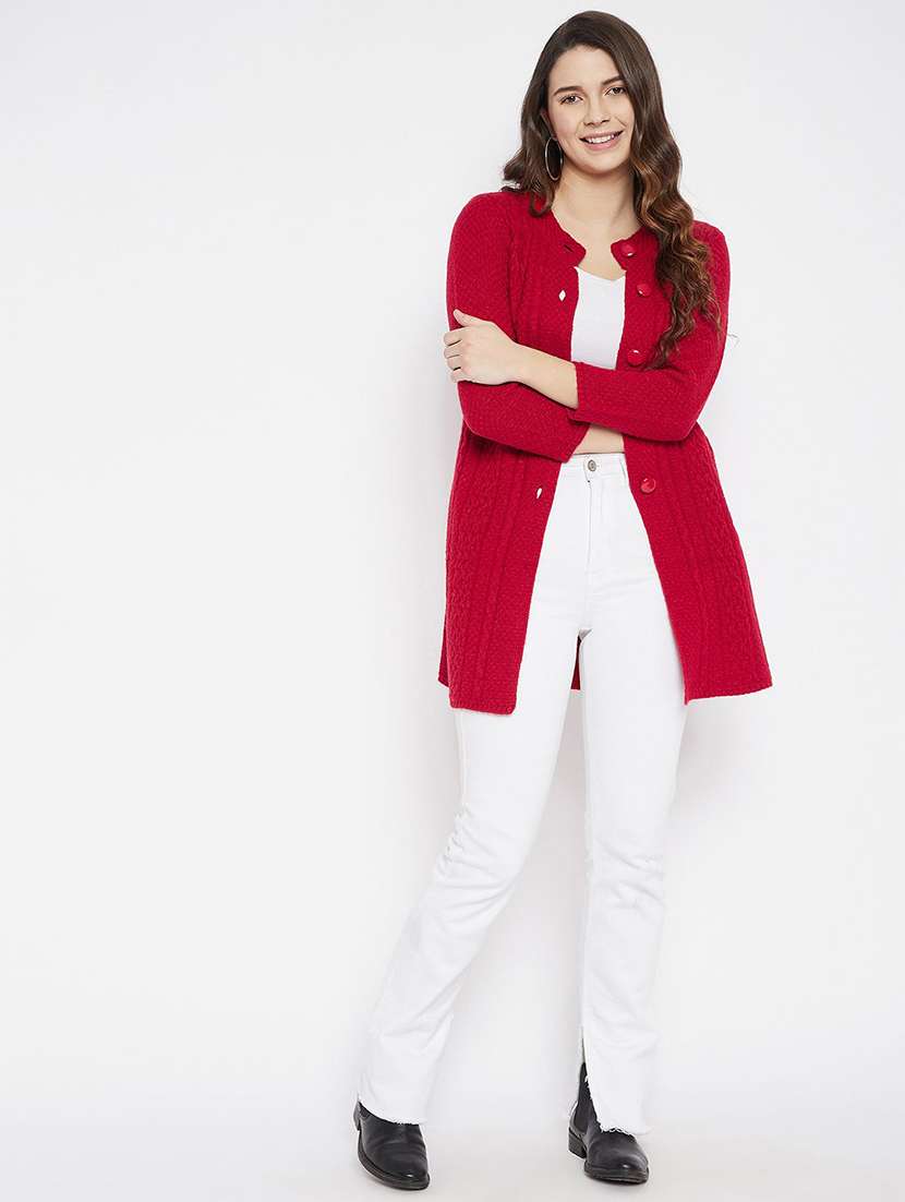 women self designed ong sleeve cardigan - 22229615 -  Standard Image - 2