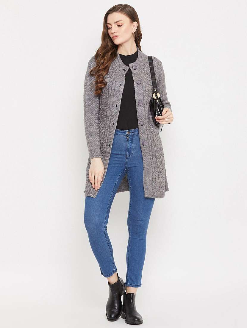 women self designed long sleeve cardigan - 22229626 -  Standard Image - 2