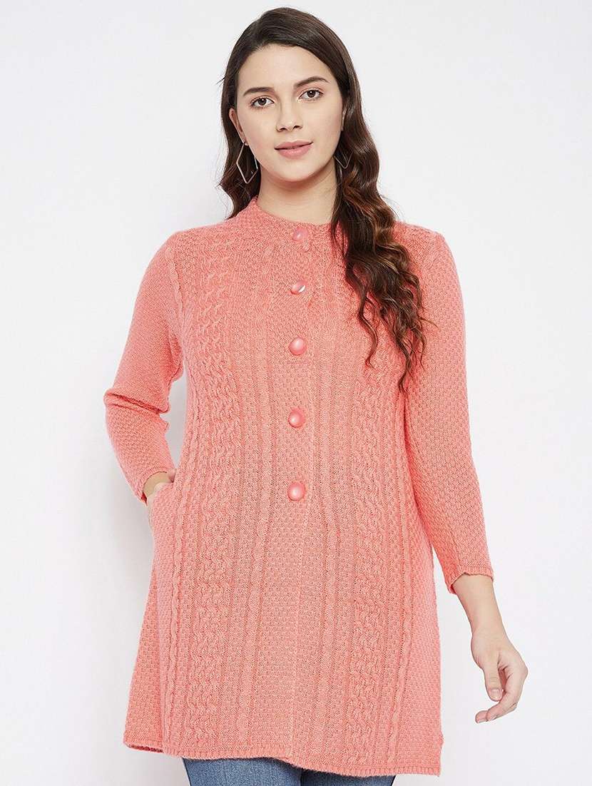 women self designed long sleeve cardigan