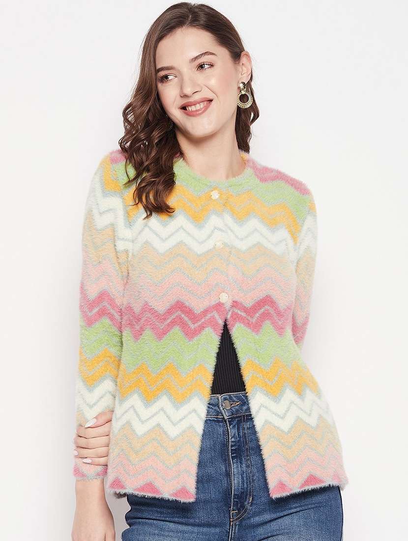 women self designed long sleeve cardigan