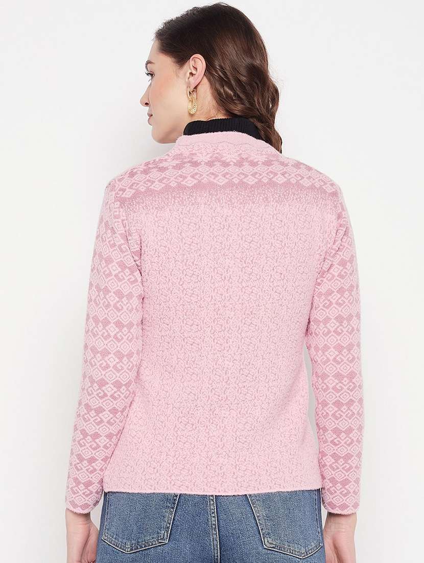 women self design long sleeve cardigan - 22229777 -  Standard Image - 2