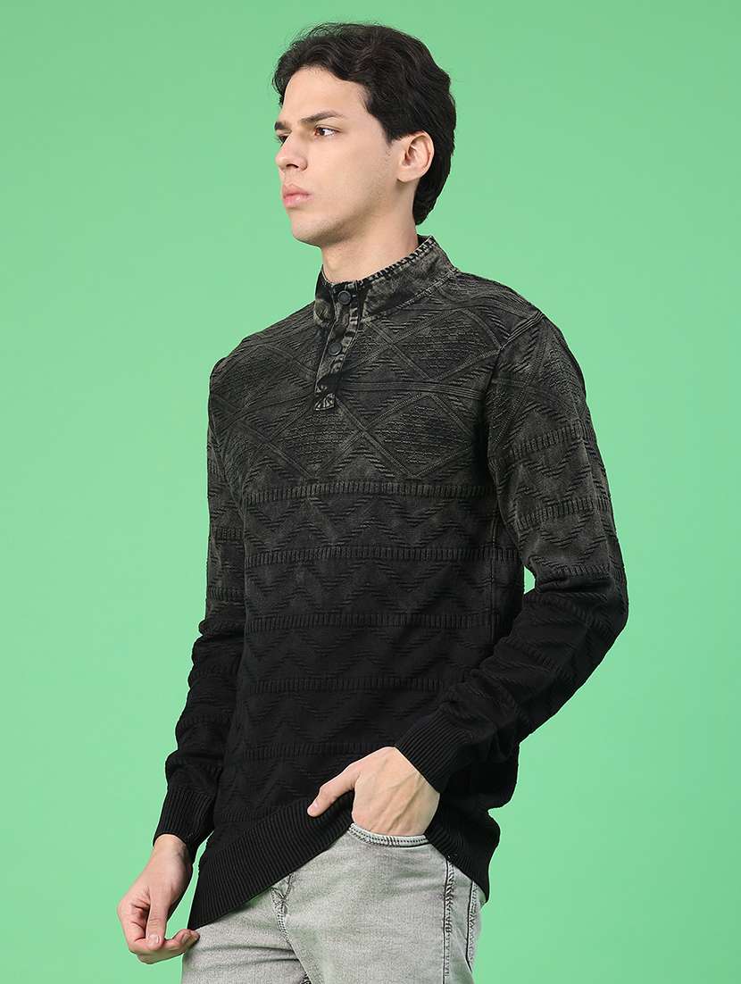 men tie & dye long sleeve regular fit pullover  - 22230014 -  Standard Image - 2