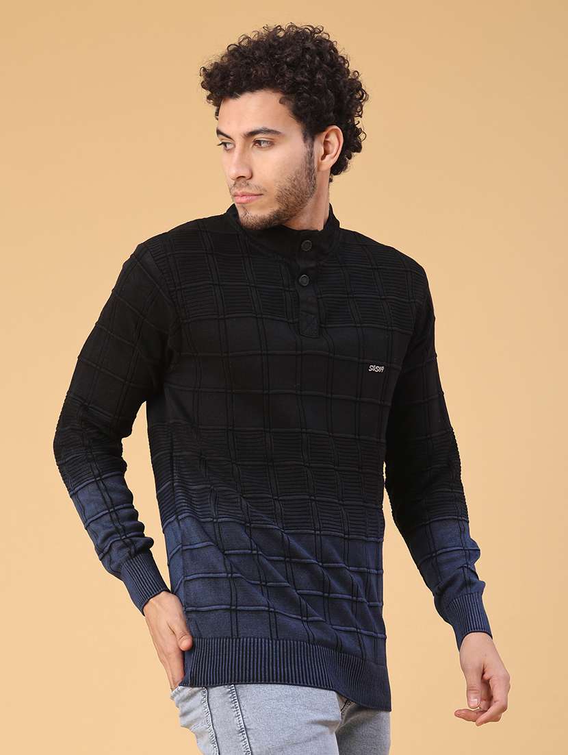 men tie & dye long sleeve regular fit pullover  - 22230017 -  Standard Image - 2