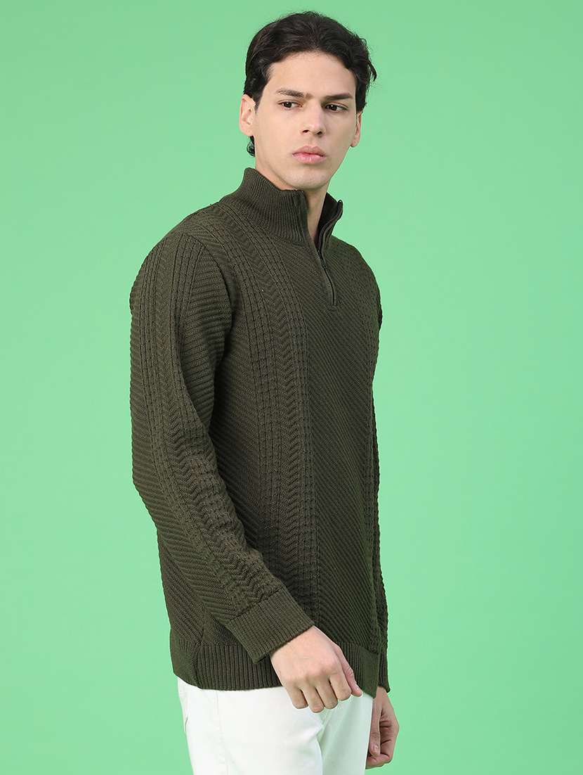 men self design long sleeve regular fit pullover  - 22230024 -  Standard Image - 2