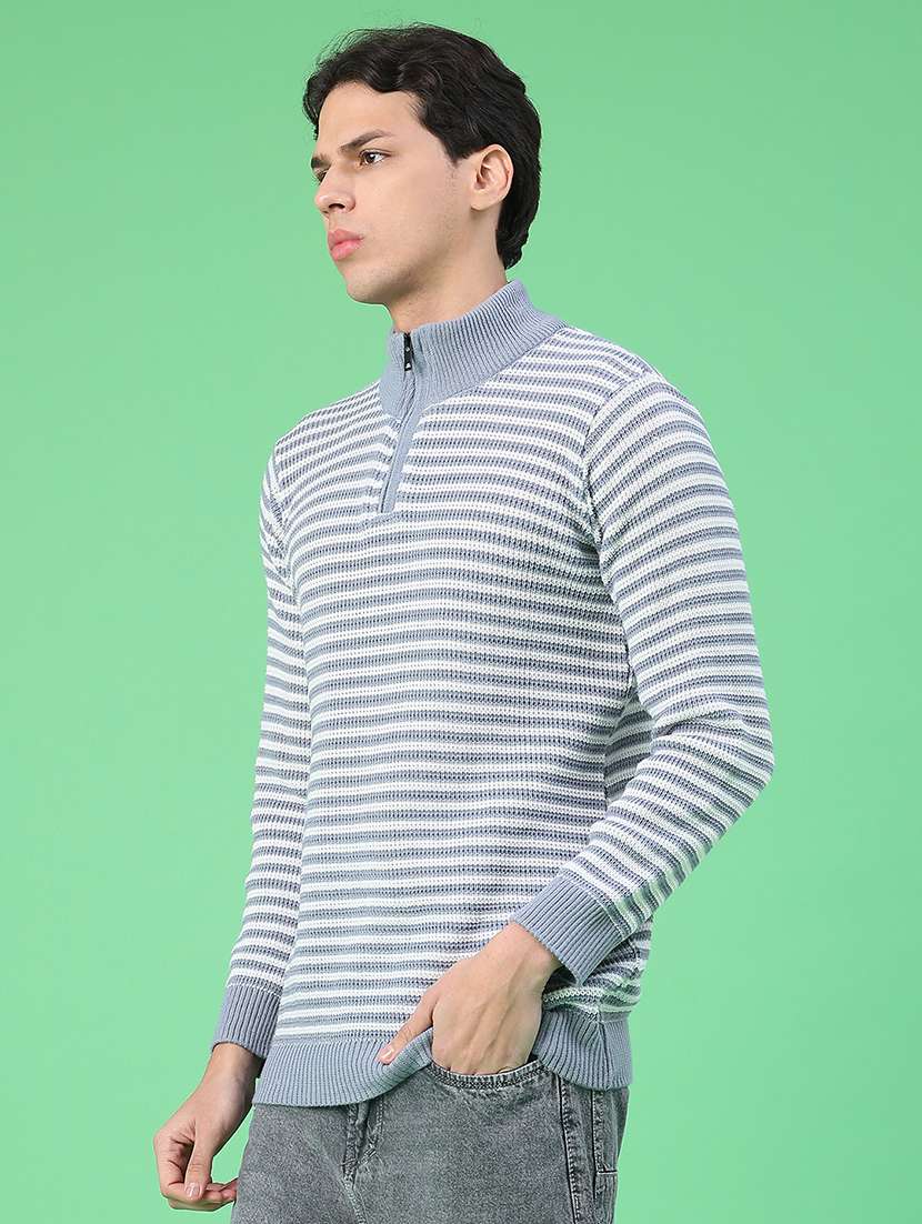 men striped long sleeve regular fit pullover  - 22230030 -  Standard Image - 2