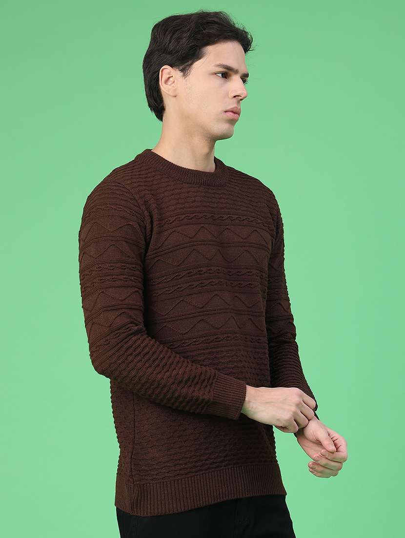men self design long sleeve regular fit pullover  - 22230033 -  Standard Image - 2