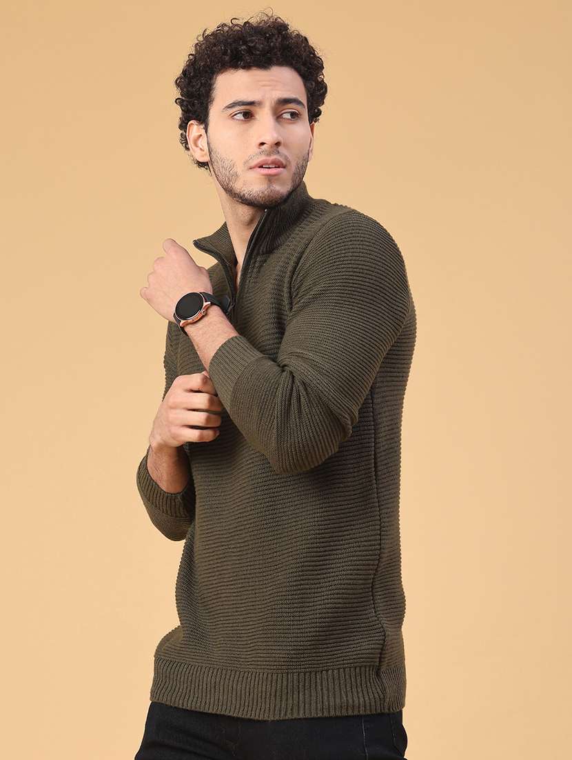 men self design long sleeve regular fit pullover  - 22230043 -  Standard Image - 2