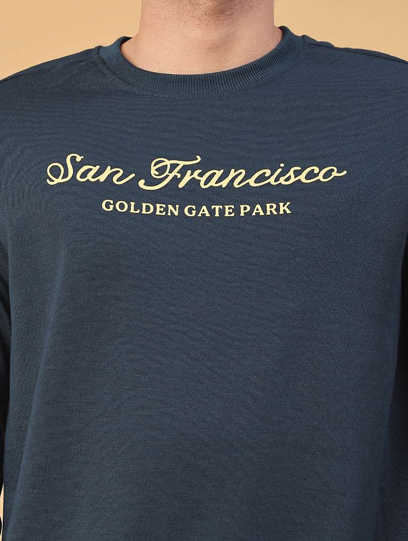 men typographic long sleeve regular fit sweatshirt - 22230151 -  Standard Image - 2