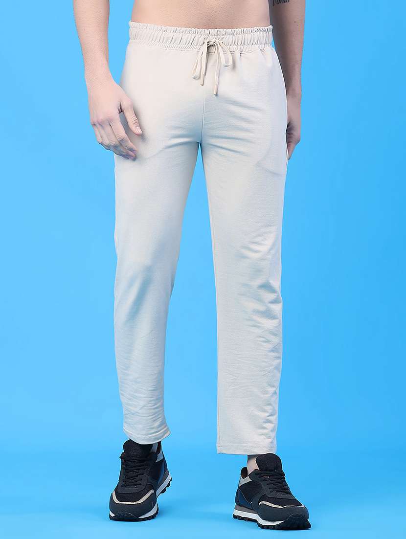 men solid mid rise ankle length track pant