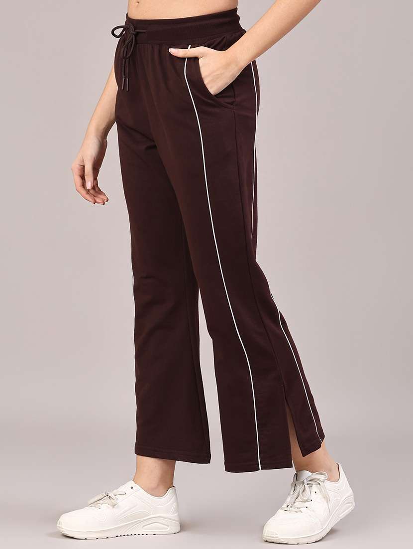 women solid mid rise regular fit track pant - 22230192 -  Standard Image - 2