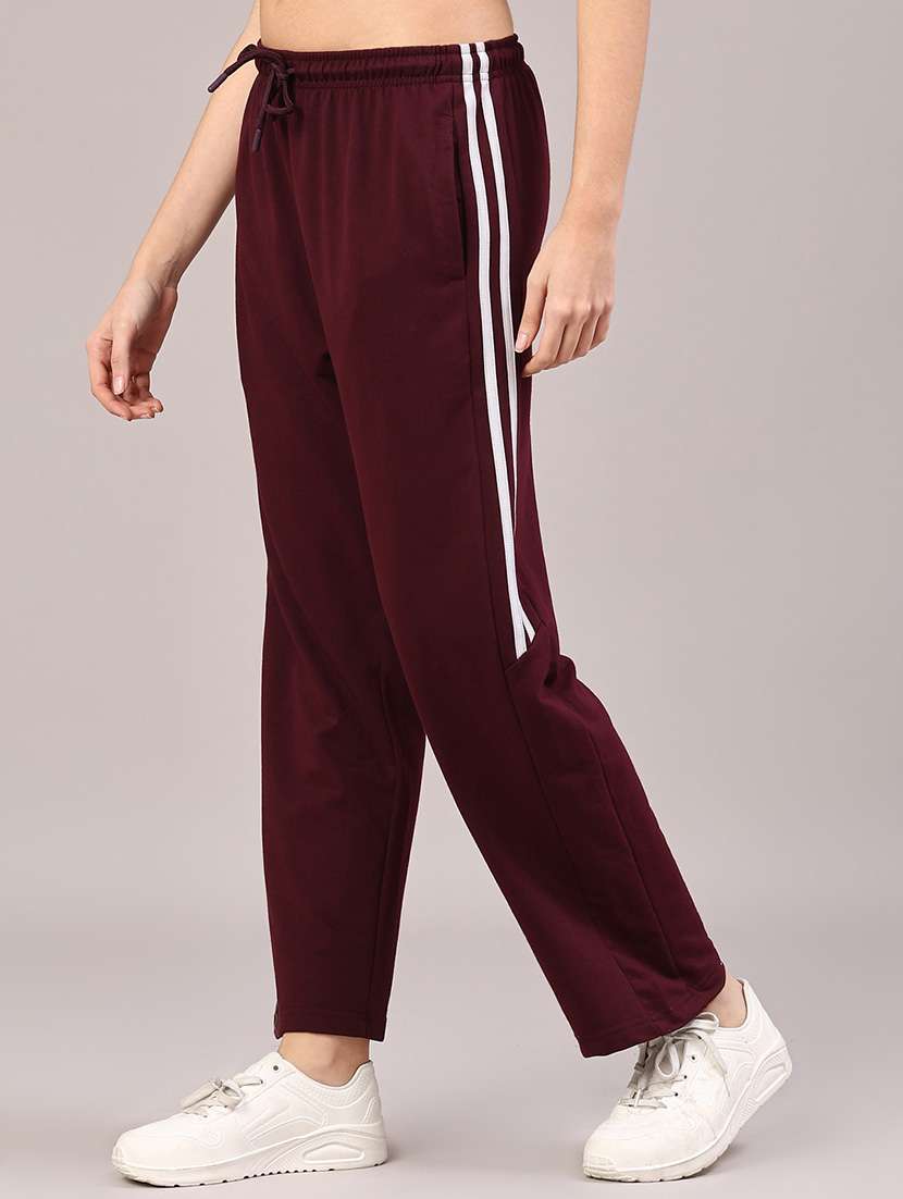 women solid mid rise track pant - 22230193 -  Standard Image - 2