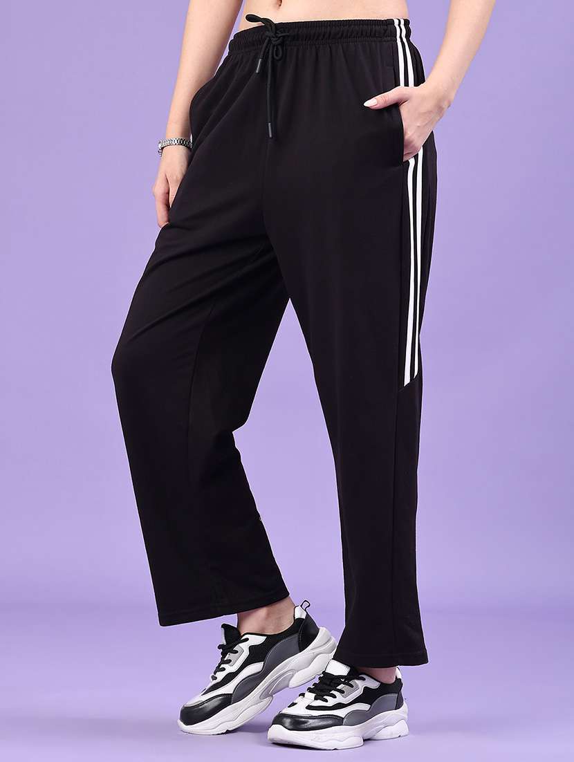 women solid mid rise track pant - 22230194 -  Standard Image - 2