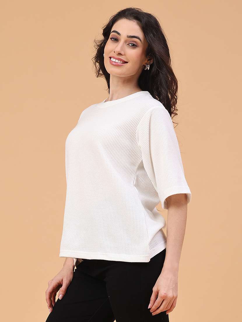 women solid short sleeve oversized t-shirt - 22230283 -  Standard Image - 2