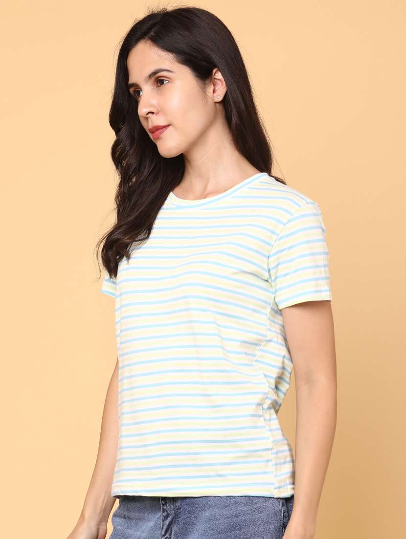 women striped short sleeve t-shirt